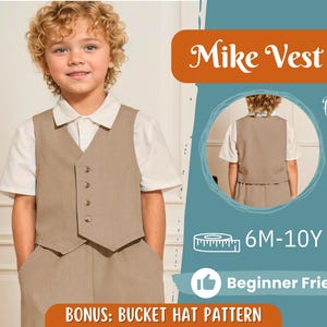 Vest Sewing Pattern for Kids, Kids Vest, Kids Pattern, PDF Pattern, Beginner Pattern, Sewing Pattern Toddlers, Kids Elegant Vest Pattern