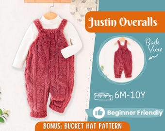 Overalls Sewing Pattern for Kids, Overalls Pattern, Kids Pattern, Jumpsuit Pattern, Beginner Pattern, Sewing Pattern Toddlers, PDF Pattern