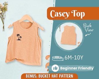 Schnittmuster für Kinder, Tank-Top-Schnittmuster, Kinder-Schnittmuster, PDF-Muster, Anfänger-Muster, Schnittmuster Kleinkinder, Kinder-Top-Muster