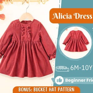 Dress Sewing Pattern for Kids, Dress Pattern, Kids Pattern, PDF Pattern, Beginner Pattern, Sewing Pattern Toddlers, Girl Dress Pattern