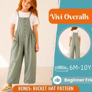 Overalls Sewing Pattern for Kids, Overalls Pattern, Kids Pattern, Jumpsuit Pattern, Beginner Pattern, Sewing Pattern Toddlers, Baby Pattern