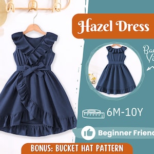 Kleider Schnittmuster für Kinder, Kleider Schnittmuster, Kinder Schnittmuster, Mädchen Schnittmuster, Anfänger Schnittmuster, PDF Schnittmuster