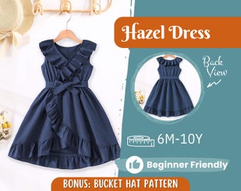 Dress Sewing Pattern for Kids, Dress Pattern, Kids Pattern, Girl Dress Pattern, Beginner Pattern, Sewing Pattern Toddlers, PDF Pattern
