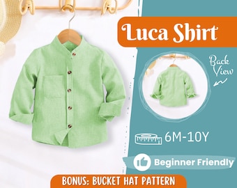 Shirt Sewing Pattern for Kids, Boy's Shirt Pattern, Kids Pattern, PDF Pattern, Beginner Pattern, Sewing Pattern Toddlers, Kids Shirt Pattern