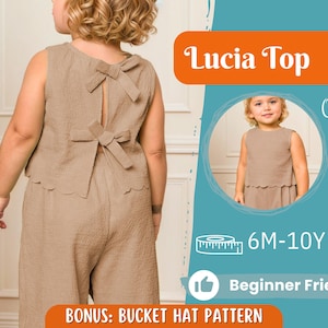 Toppatroon voor kinderen, toppatroon, kinderpatroon, meisjespatroon, beginnerspatroon, naaipatroon peuters, pdf-patroon