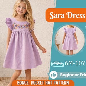 Dress Sewing Pattern for Kids, Dress Pattern, Kids Pattern, Summer Dress Pattern, Beginner Pattern, Sewing Pattern Toddlers, Baby Pattern