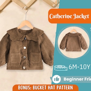 Jas naaipatroon voor kinderen, jasjepatroon, kinder naaipatroon, pdf-patroon, beginnerspatroon, naaipatroon peuters, kinderpatroon