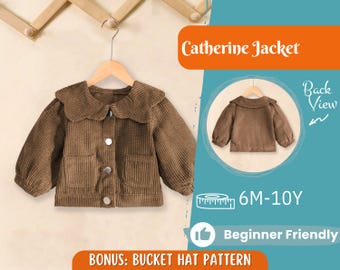 Modello di cucito per giacca per bambini, modello di giacca, modello di cucito per bambini, modello PDF, modello per principianti, modello di cucito per bambini piccoli, modello per bambini