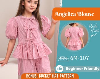 Girl Blouse Pattern, Sewing Pattern for Kids, Kids Pattern, Toddler Blouse Pattern, Beginner Pattern, Sewing Pattern Toddlers, Baby Pattern
