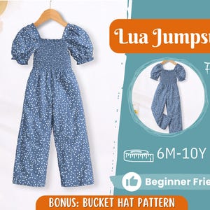 Jumpsuit Sewing Pattern for Kids, Jumpsuit Pattern, Kids Pattern, Overalls Pattern, Beginner Pattern, Sewing Pattern Toddlers, Baby Pattern