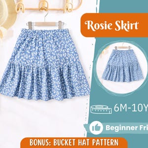 Skirt Sewing Pattern for Kids, Skirt Pattern, Kids Pattern, PDF Pattern, Beginner Pattern, Sewing Pattern Toddlers, Baby Pattern, Girl Skirt