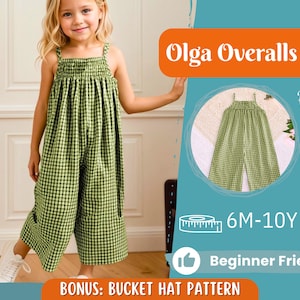 Overalls Sewing Pattern for Kids, Overalls Pattern, Kids Pattern, Jumpsuit Pattern, Beginner Pattern, Sewing Pattern Toddlers, Baby Pattern