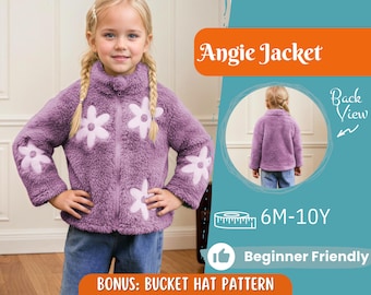 Jacket Sewing Pattern for Kids, Girl Coat Pattern, Kids Pattern, PDF Pattern, Beginner Pattern, Sewing Pattern Toddlers, Kids Jacket Pattern