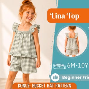 Schnittmuster für Kinder, Sommer Top Schnittmuster, Kinder Schnittmuster, Mädchen Schnittmuster, Anfänger Schnittmuster, PDF Schnittmuster, PDF Schnittmuster