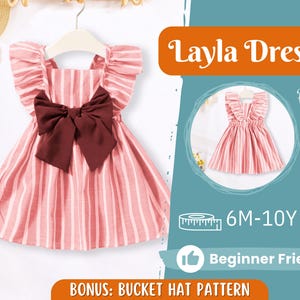 Dress Sewing Pattern for Kids, Dress Pattern, Kids Sewing Pattern, Dress for Girl, Beginner Pattern, Sewing Pattern Toddlers, PDF Pattern