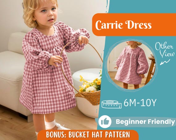 Dress Sewing Pattern for Kids, Dress Pattern, Kids Pattern, Easy PDF Pattern, Beginner Pattern, Sewing Pattern Toddlers, Baby Sewing Pattern