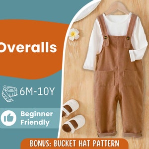 Overalls Sewing Pattern for Kids, Overalls Pattern, Kids Pattern, Jumpsuit Pattern, Beginner Pattern, Sewing Pattern Toddlers, Baby Pattern