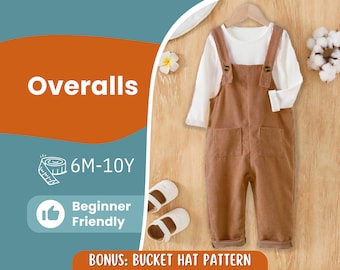 Overalls Sewing Pattern for Kids, Overalls Pattern, Kids Pattern, Jumpsuit Pattern, Beginner Pattern, Sewing Pattern Toddlers, Baby Pattern