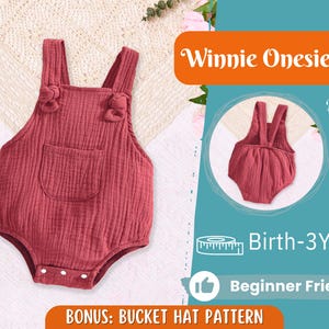 Patrón de costura de body para niños, patrón de mono con broches, patrón para niños, patrón para principiantes, patrón de costura para bebés, patrón de peto para bebés