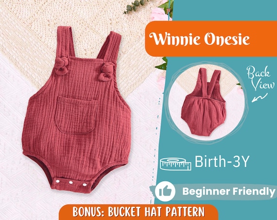 Bodysuit Sewing Pattern for Kids, Onesie Pattern with Snaps, Kids Pattern, Beginner Pattern, Baby Sewing Pattern, Baby Dungaree Pattern