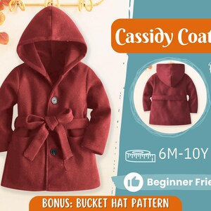 Coat Sewing Pattern for Kids, Girl Coat Pattern, Kids Pattern, PDF Pattern, Beginner Pattern, Sewing Pattern Toddlers, Kids Jacket Pattern
