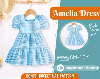 Dress Sewing Pattern for Kids, Dress Pattern, Kids Pattern, Summer Dress Pattern, Beginner Pattern, Sewing Pattern Toddlers, Baby Pattern