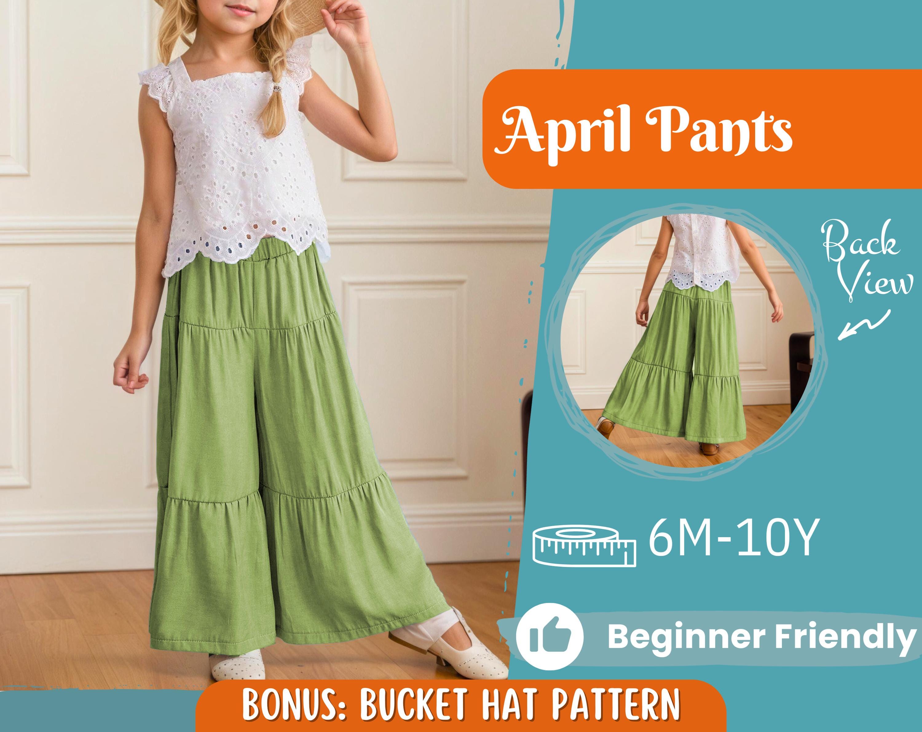Pants Sewing Pattern for Kids, Elastic Waistband Pants Pattern, Kids Pattern, Baby Sewing Pattern, Beginner Pattern, Sewing Pattern Toddlers