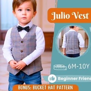 Vest Sewing Pattern for Kids, Kids Vest, Kids Pattern, PDF Pattern, Beginner Pattern, Sewing Pattern Toddlers, Kids Elegant Vest Pattern