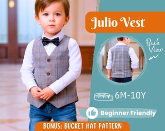 Vest Sewing Pattern for Kids, Kids Vest, Kids Pattern, PDF Pattern, Beginner Pattern, Sewing Pattern Toddlers, Kids Elegant Vest Pattern