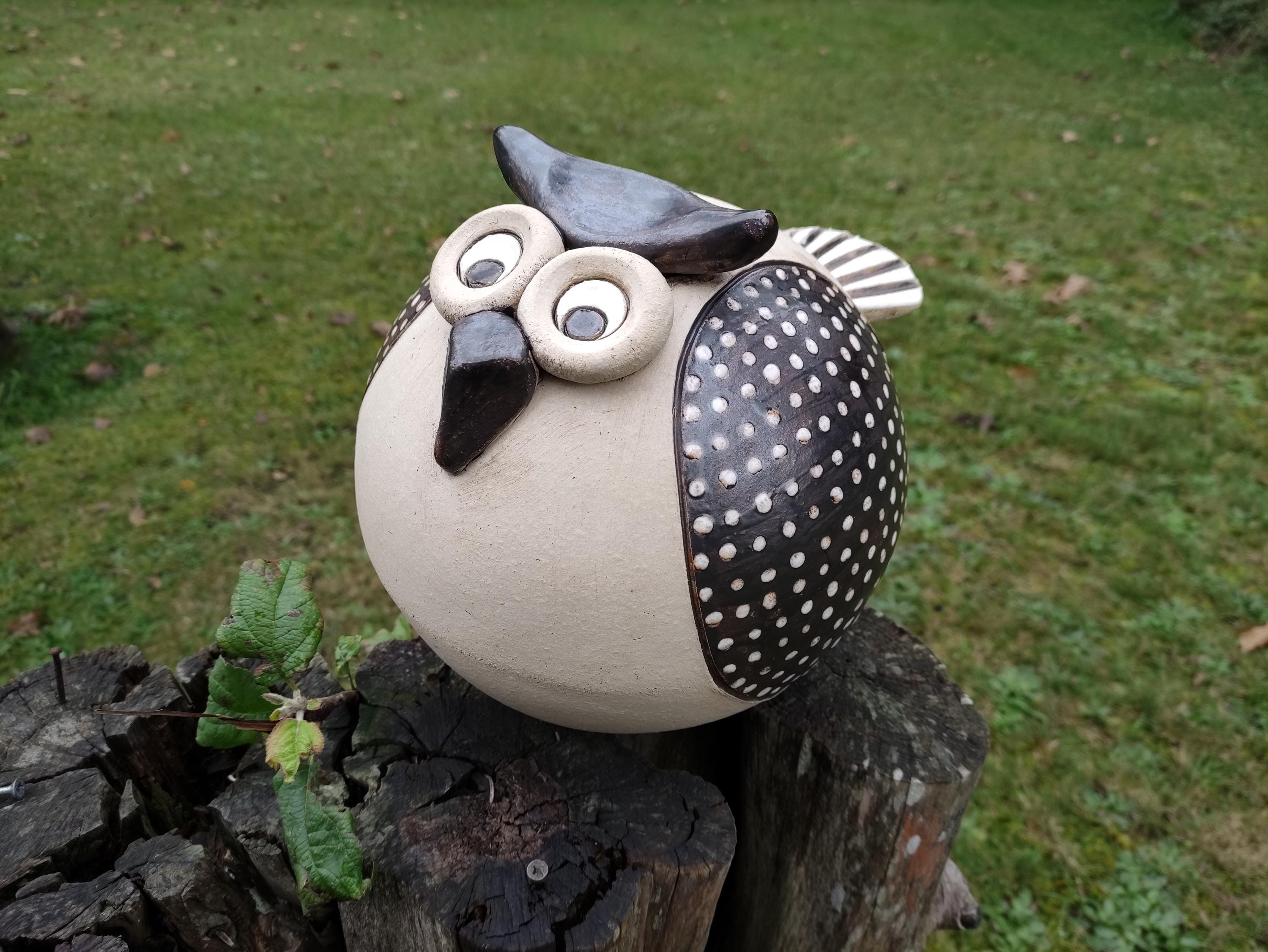 Large Ceramic Owl Made to Order, Garden Sphere Approx. 25 Cm
