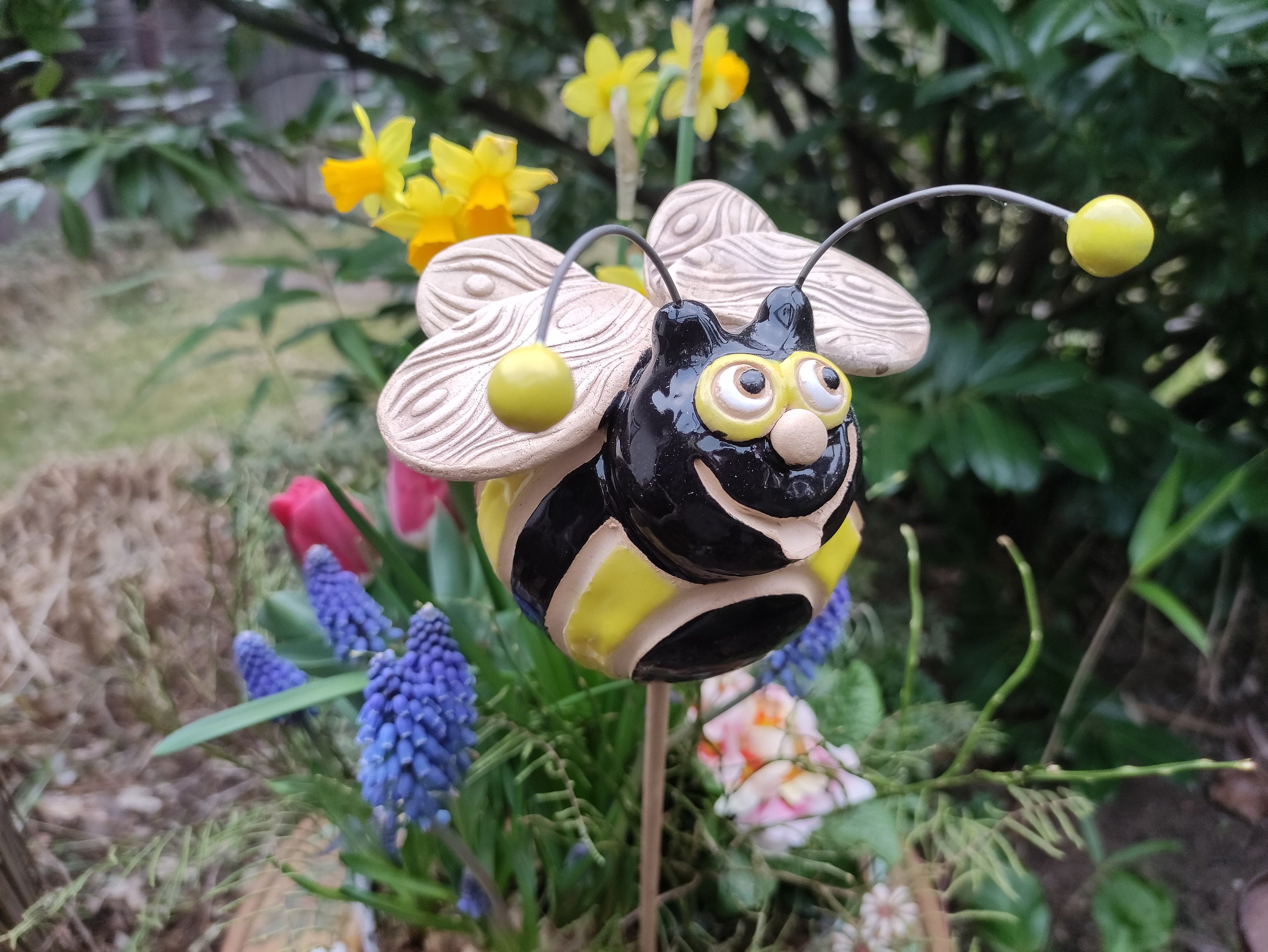 Thick Ceramic Bumblebee, Made to Order, Handcrafted, Frost
