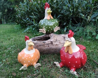 Duo de poules céramique - Décoration