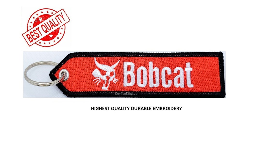 BOBCAT Embroidery Keychain Construction HIGHEST QUALITY 2sided