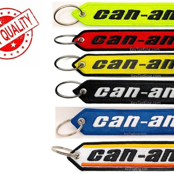 CAN-AM Motorcycle Highest Quality Double Sided Embroider Fabric Embroidery Keychain key tag, exclusive product