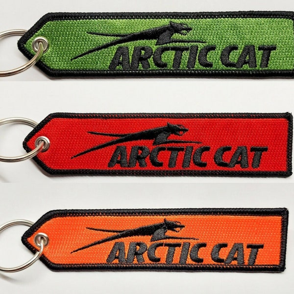 Arctic Cat Off road street ATV Embroidery Keychain key tag Highest Quality Double Sided Embroider Fabric, exclusive product