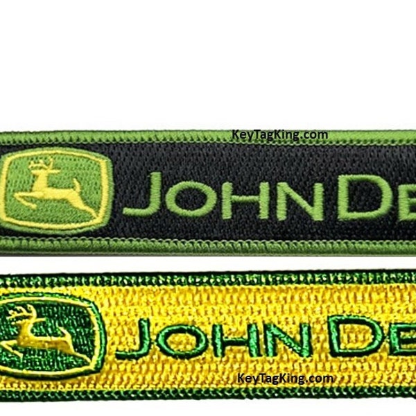 JOHN DEERE TRACTOR Embroidery Keychain key tag Highest Quality Double Sided Embroider Fabric, exclusive product