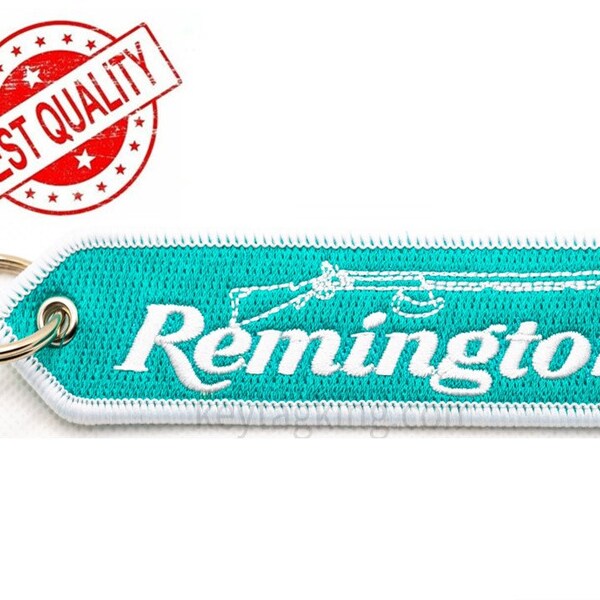 Remington SHOTGUN Embroidery Keychain Highest Quality Double Sided Embroider Fabric Key Tag, exclusive product