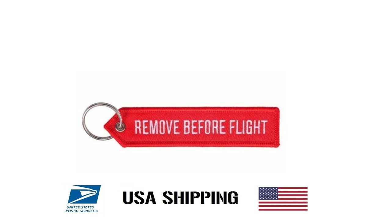 UAV UAS Remove Before Flight Double Side FTG Drones Red Embroidered T…
