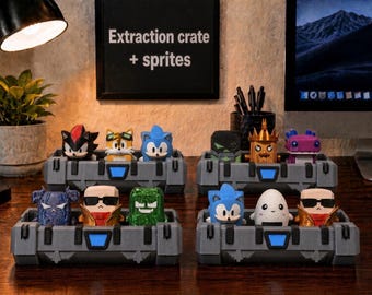 Sprite Display Crate | Kies je eigen 3 figuren | Gaming Display