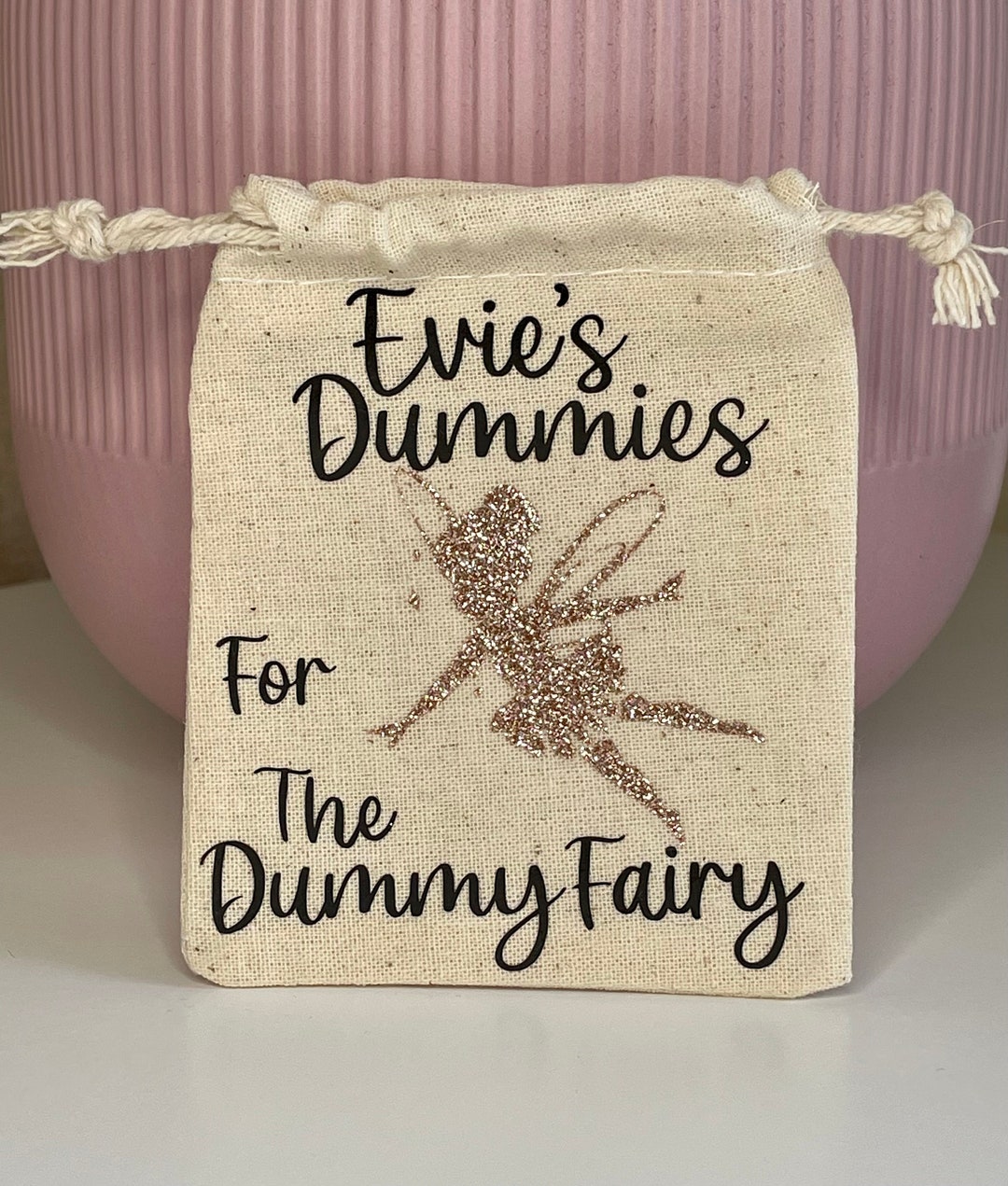 Personalised Dummies for the Dummy Fairy Bag Dummy Bag Dummy Fairy NEW