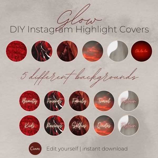 Red Instagram Highlights Etsy