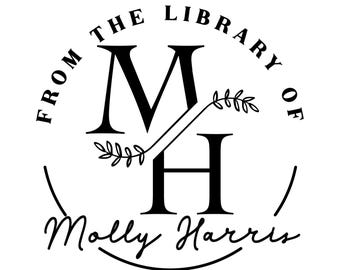 Bookplate Embosser or Stamp Personalised Custom Stamp  From the Library Of Gift