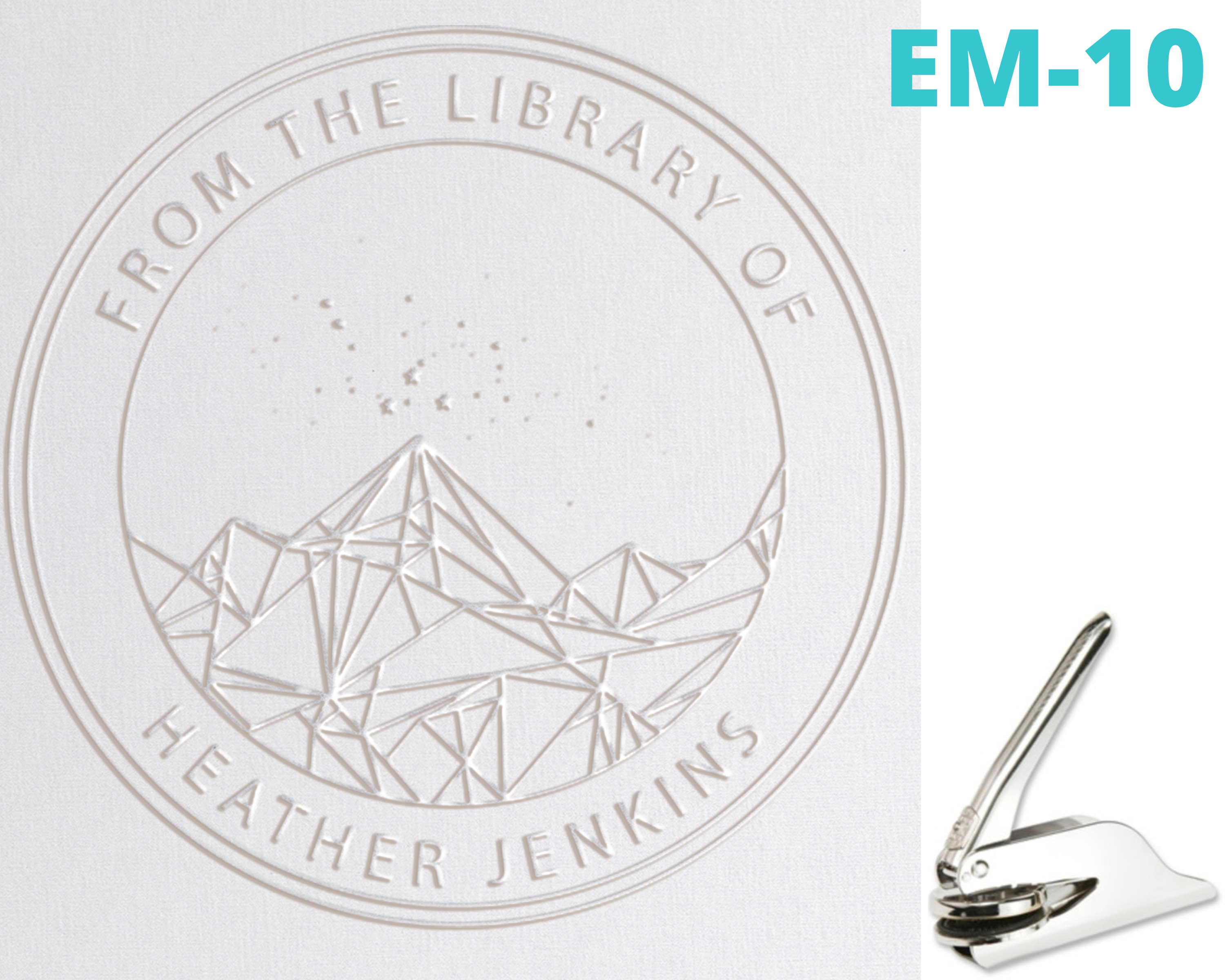 Personalized Library Book Stamp with Tree Theme - Create Lasting  Impressions on Your Beloved Books - Embosser Stamp - Personalized Book  Embosser 