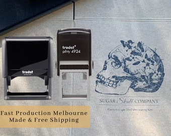MANY SIZES - Self Inking Custom Logo Stamp, Personalised Stamp, Business Stamp, Self Ink, Branding Stamp, Rubber Stamps
