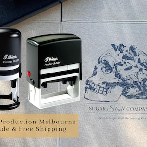 MANY SIZES - Self Inking Custom Logo Stamp, Personalised Stamp, Business Stamp, Self Ink, Branding Stamp, Rubber Stamps