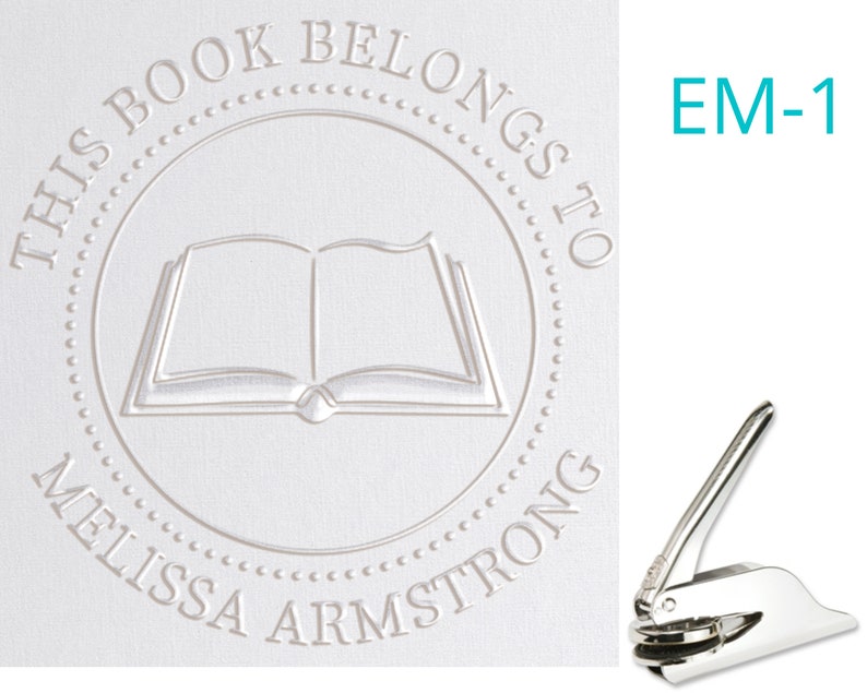 Custom Book Embosser Library Book Embosser 5 Designs Ex Etsy Australia