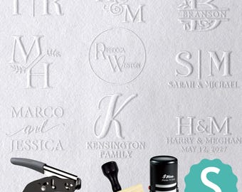 BEST SELLING Monogram Embosser | Custom your wedding embosser | Napkin Embosser | Envelope and Invitation Embosser