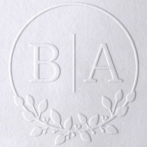 Wedding Initials Embosser Stamp, Date Embosser, Wedding Invitation Embossing Stamp, Paper Embossing Stamp,