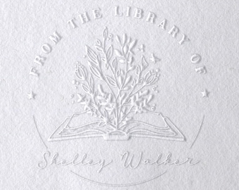 Personalised Book Embosser Custom Book Embosser From The Library Of Book Embosser Library Embosser Ex libris Embosser Stamp Book Lover Gifts