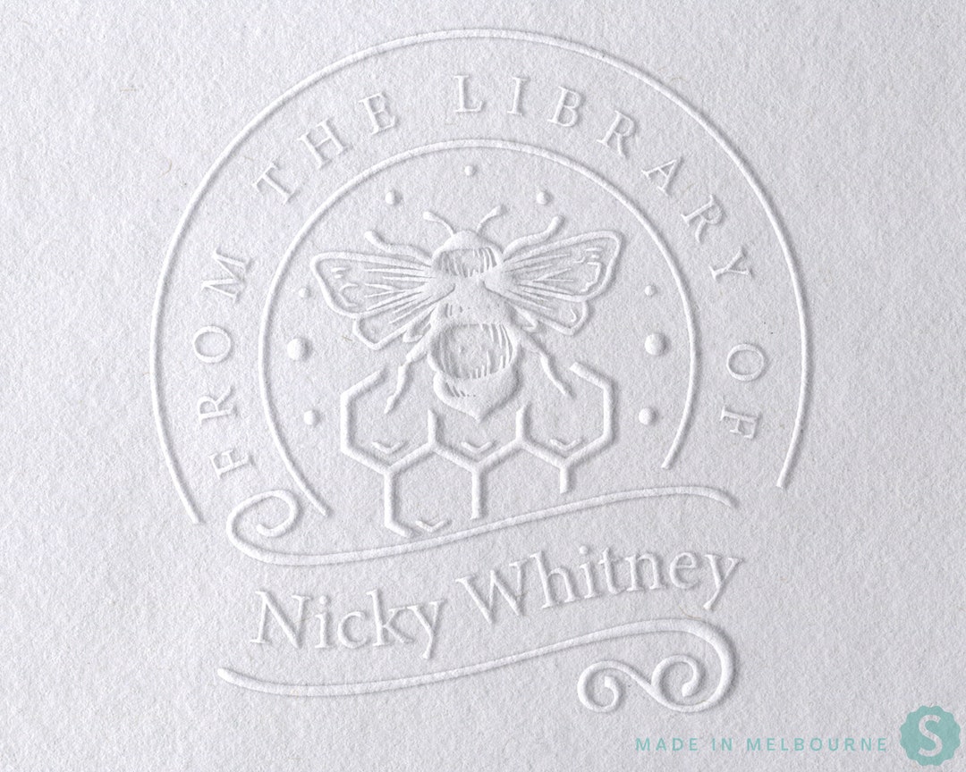 Bumble Bee Stamp, Library of Stamp or Embosser, Bookish Gift, Embosser